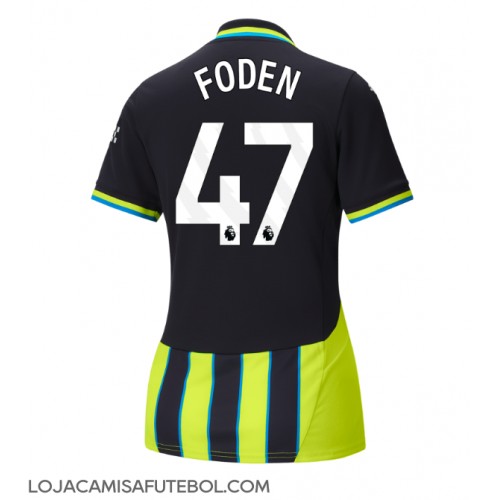 Camisa de Futebol Manchester City Phil Foden #47 Equipamento Secundário Mulheres 2024-25 Manga Curta